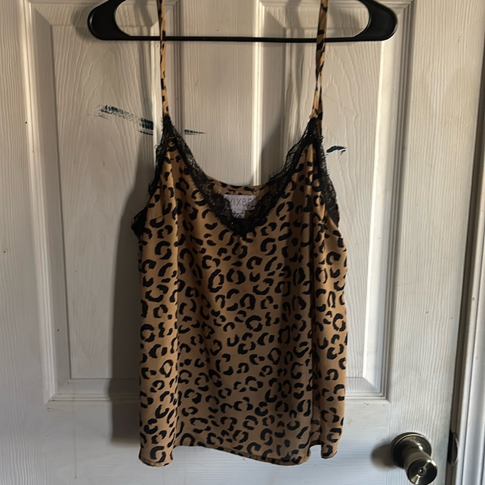 Leopard lace cami